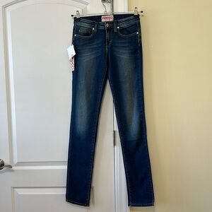 NWT Fiorucci Italy Push Up Jeans by Naomi Campbell Mid Blue 26